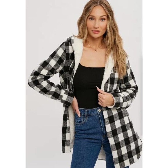 Ivy Lane Plaid Longline Shirt Jacket main image 1